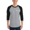 3/4 sleeve raglan shirt - Too Blessed 2 Be Stressed 